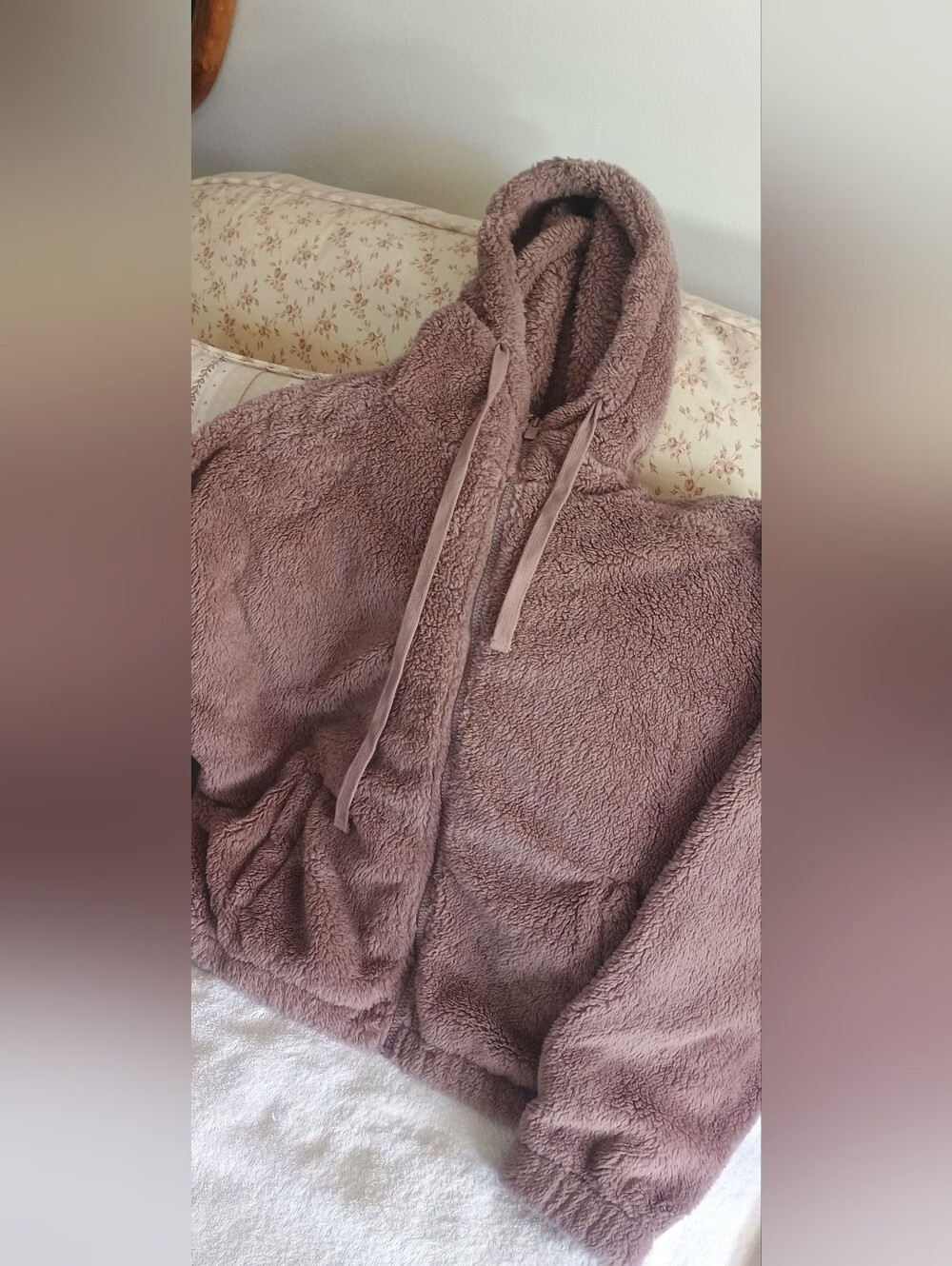 Aeropostale Plush Zip-Up Hoodie Jacket - Brown